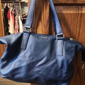 Fossil Blue Leather Women's Bag